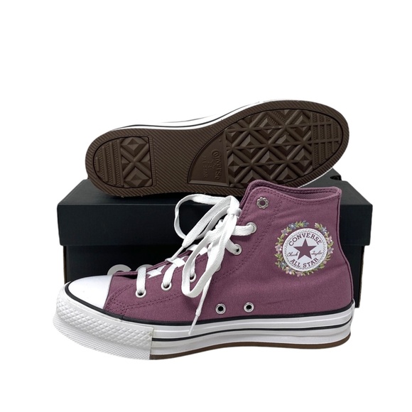 Converse Ctas Lift Platform Sneaker Skate Women Casual Violet Canvas A04753C-WVF - Picture 7 of 10